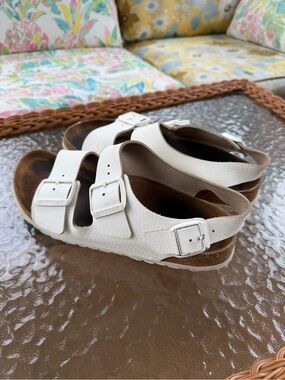 Birkenstock Milano White Leather Sandals Women’s 9.5 Made in Germany